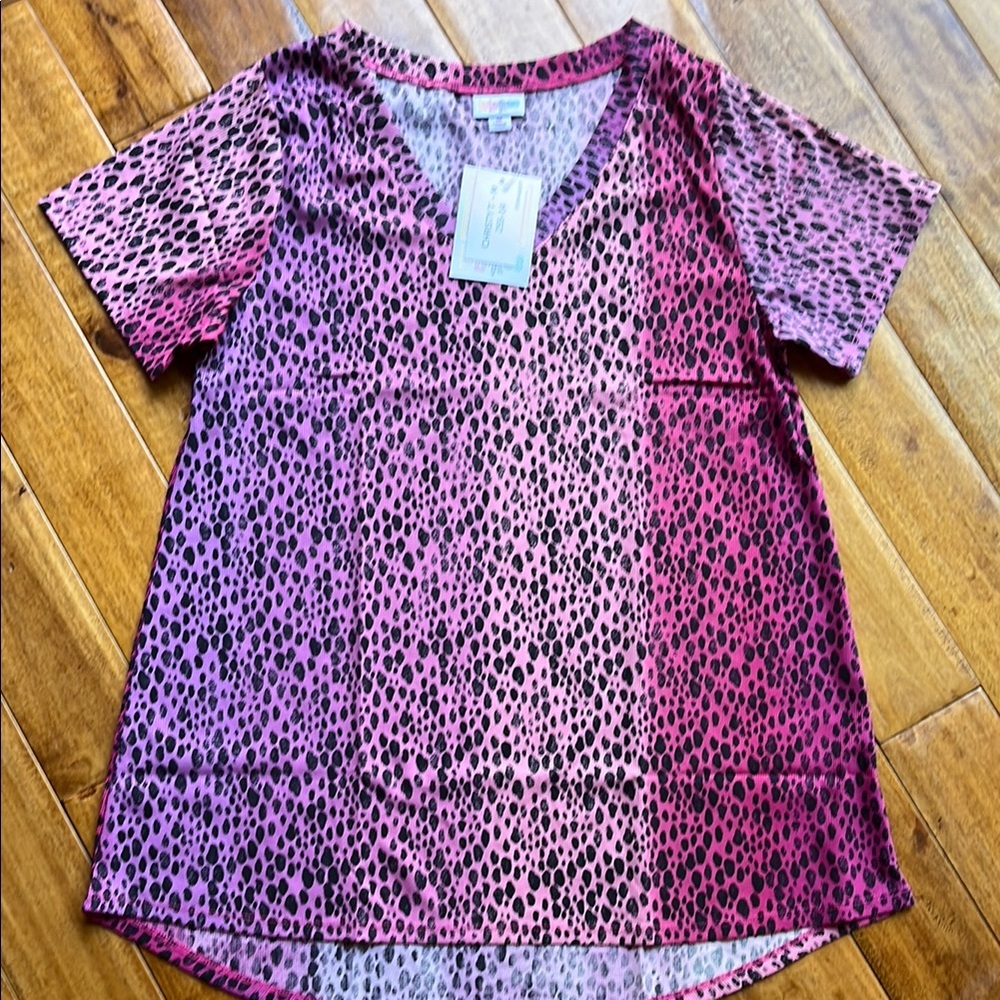 NWT Lularoe pink leopard ombré Christy top